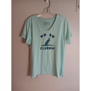 Life Is Good Womens Crusher Tee Shirt Sz XL We Be Clubbing Golf